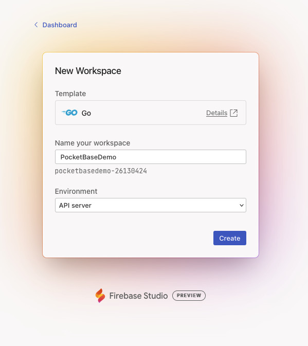Screenshot showing selection of environment as "API server"
